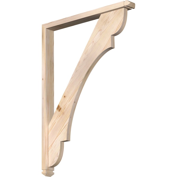 Ekena Millwork Olympic Arts and Crafts Smooth Bracket w/ Offset Brace, Douglas Fir, 3 1/2"W x 32"D x 44"H BKT0402X32X44OLY03SDF - main